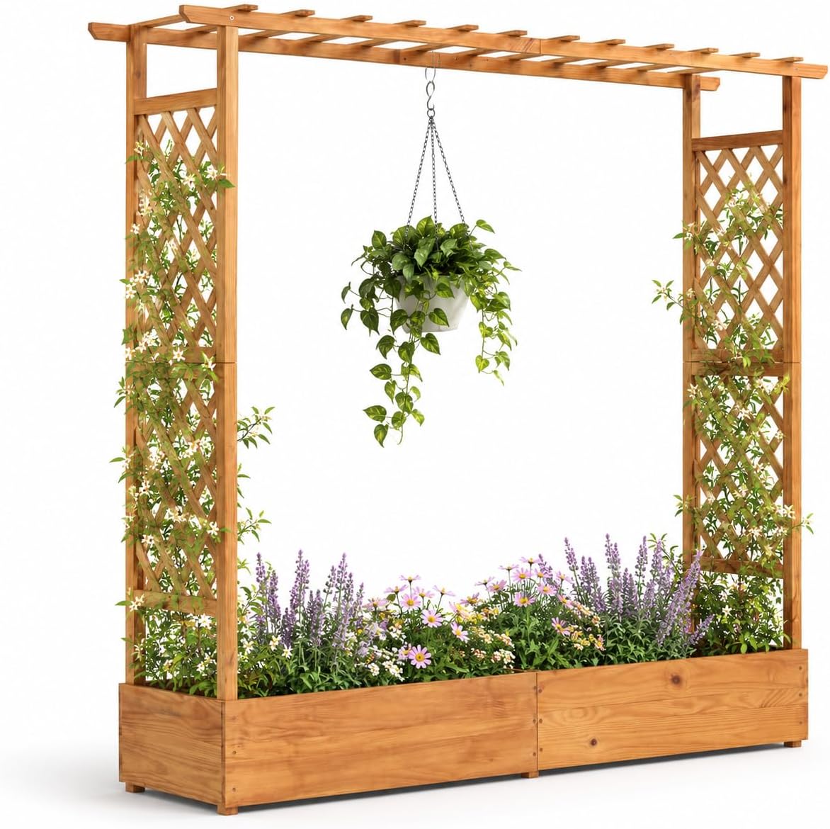 Raised Garden Bed - Verhoogd tuinbed met pergola & hangend